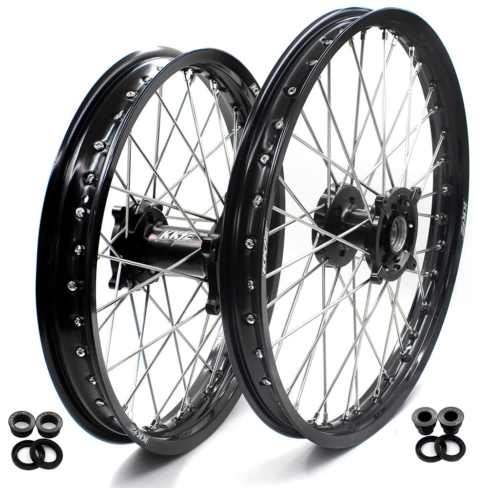 KKE 21 & 18 Enduro Wheels Rims for Husqvarna TE TC FE FC SMR TXC 2000-2013 Red Hubs