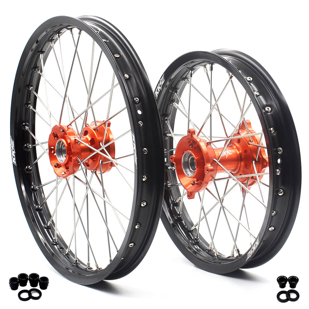 KKE 17"*1.4/14"*1.6 Kid's Small Wheels Rims Fit KTM SX 85 2003-2020 Orange Hub