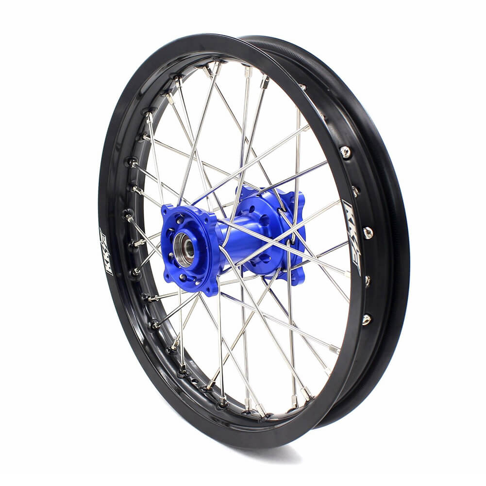 KKE 19 & 16 Spoked Kid's Wheels Rims Set for Kawasaki KX80 KX85 Blue