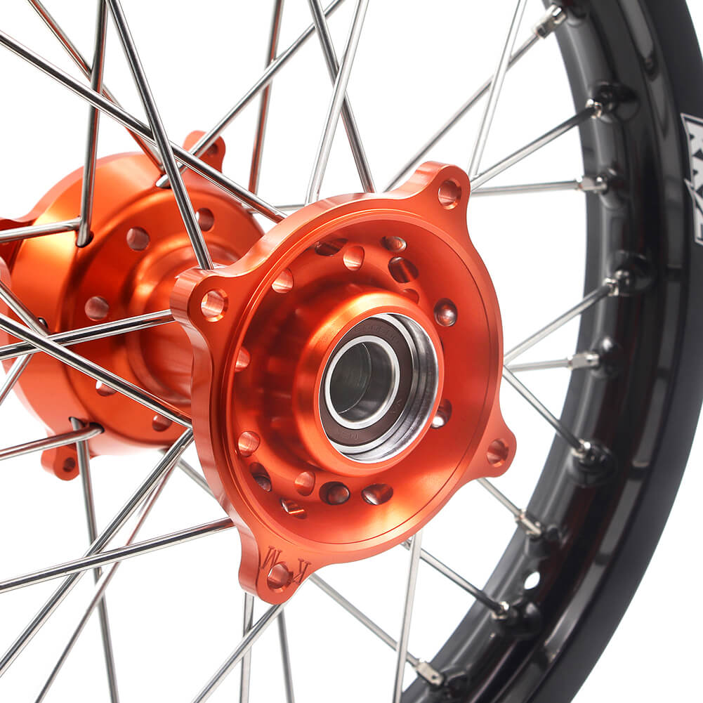 KKE 17"*1.4/14"*1.6 Kid's Small Wheels Rims Fit KTM SX 85 2003-2020 Orange Hub