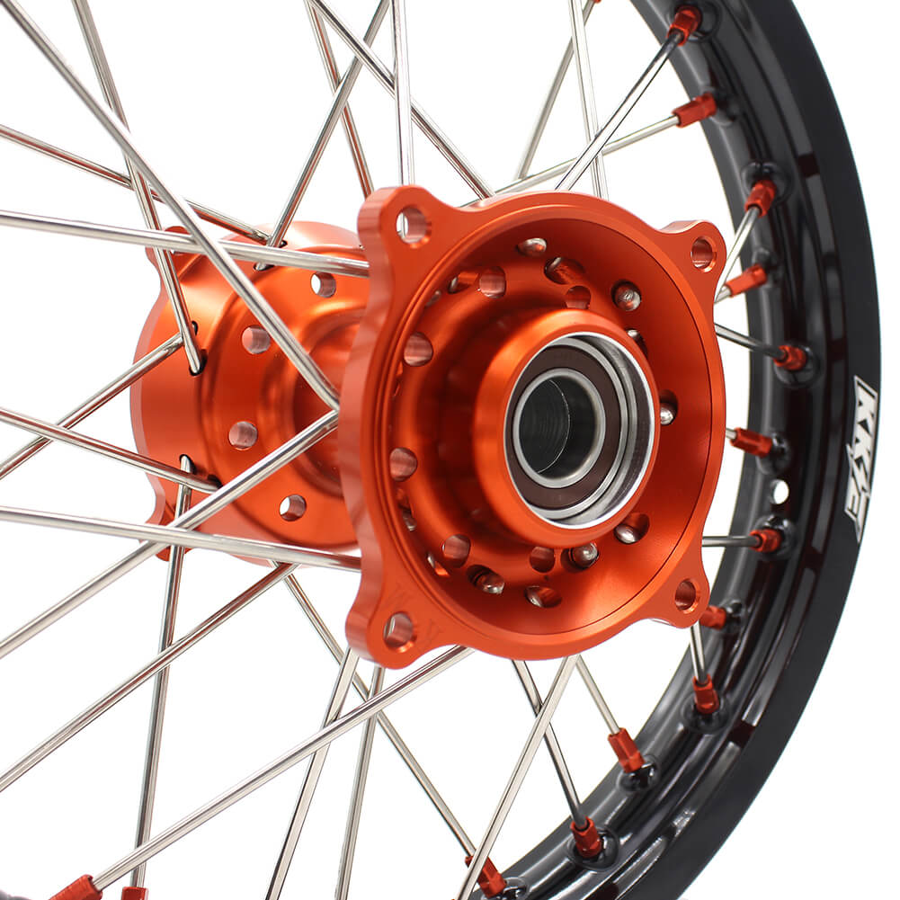 KKE 17"*1.4/14"*1.6 Kid's Big Wheels Rims Fit KTM SX 85 2003-2020 Orange Nipples