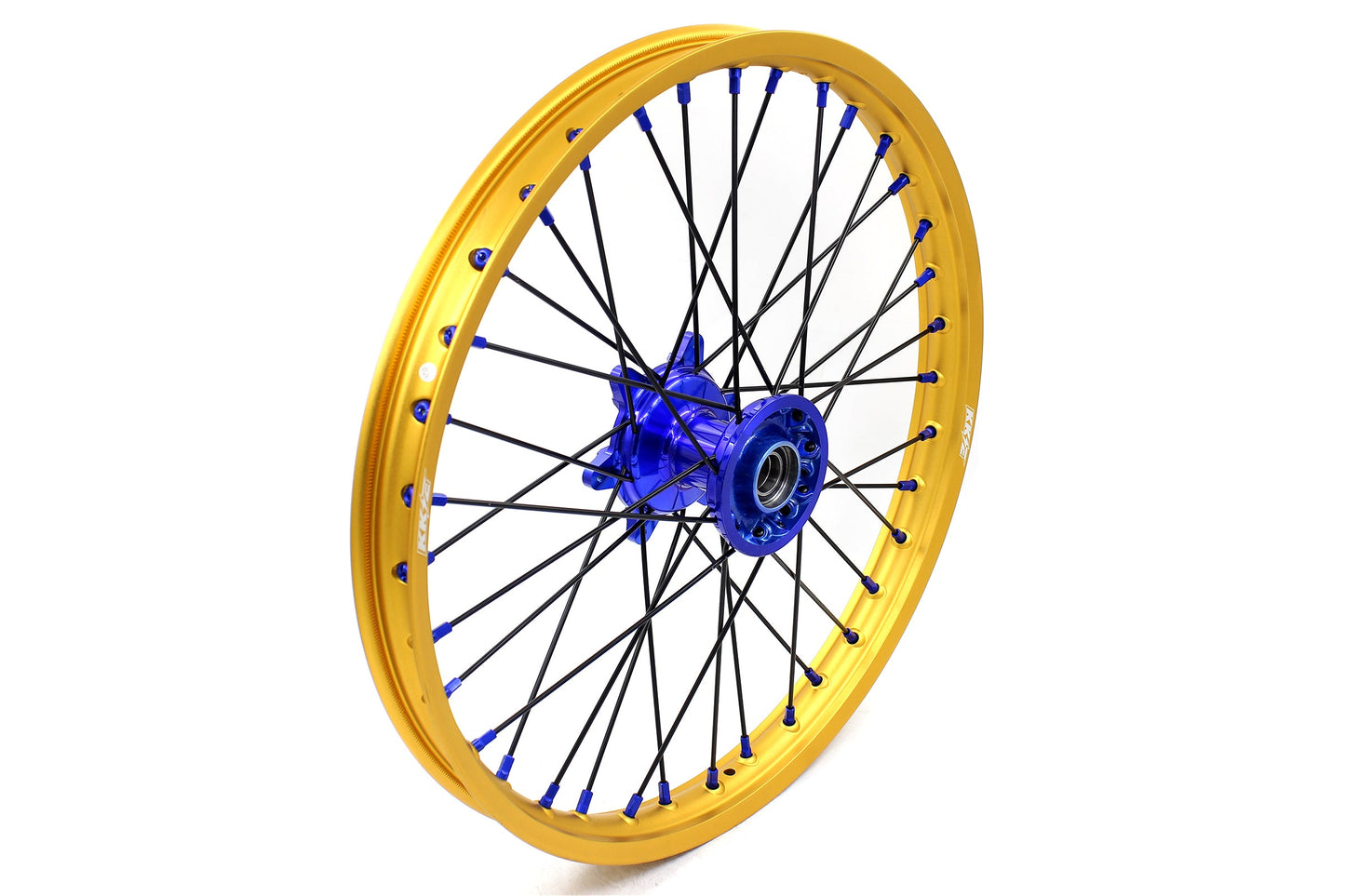 KKE 21"&19" Mx Dirtbike Cast Wheels For YAMAHA YZ125 YZ250 YZ250F YZ450F Gold Rim Black Spokes