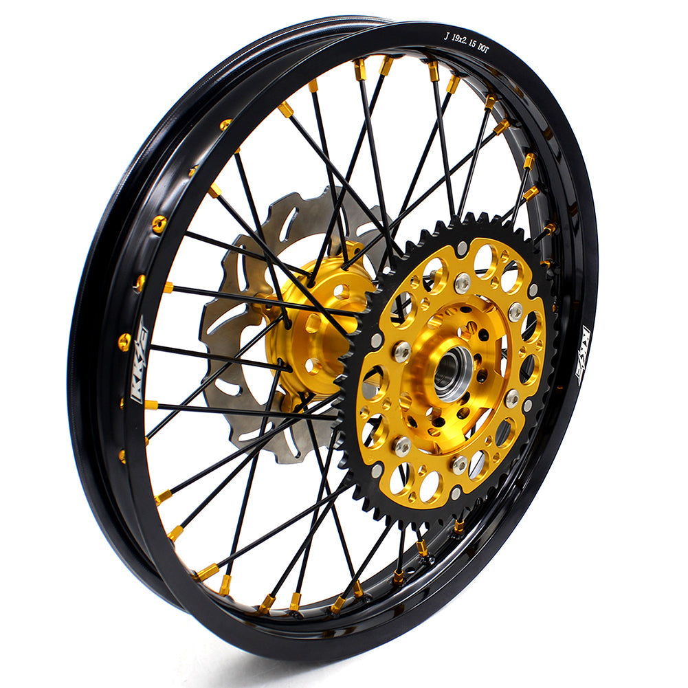 KKE 21 & 19 MX Wheels Rims for SUZUKI RMZ250 2007-2024 RMZ450 2005-2024 Black Spokes