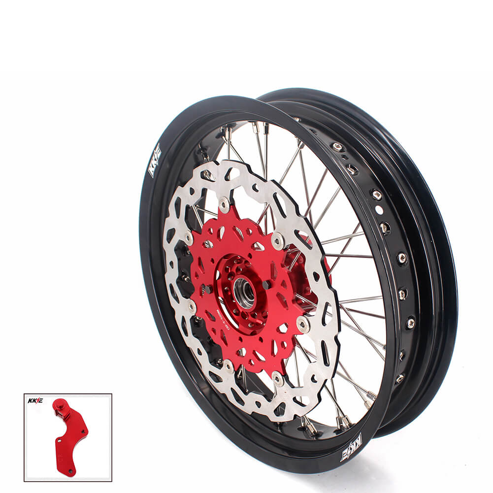 KKE 3.5 & 4.25 Cush Drive Supermoto Rims For HONDA XR650R 2000-2008 Red & Black