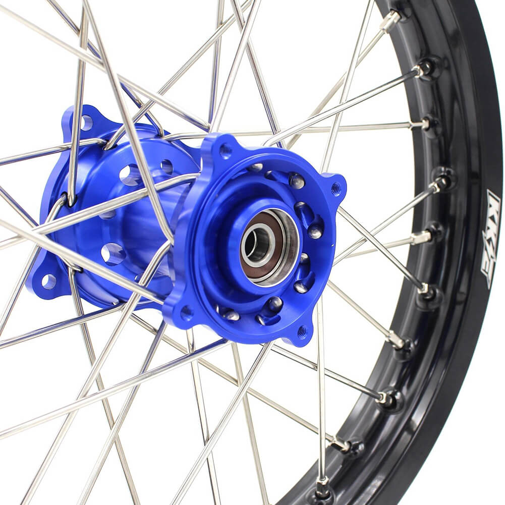 KKE 19 & 16 Spoked Kid's Wheels Rims Set for Kawasaki KX80 KX85 Blue