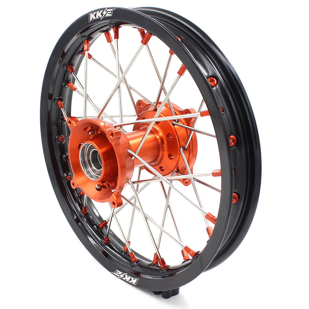 KKE 17"*1.4/14"*1.6 Kid's Big Wheels Rims Fit KTM SX 85 2003-2020 Orange Nipples