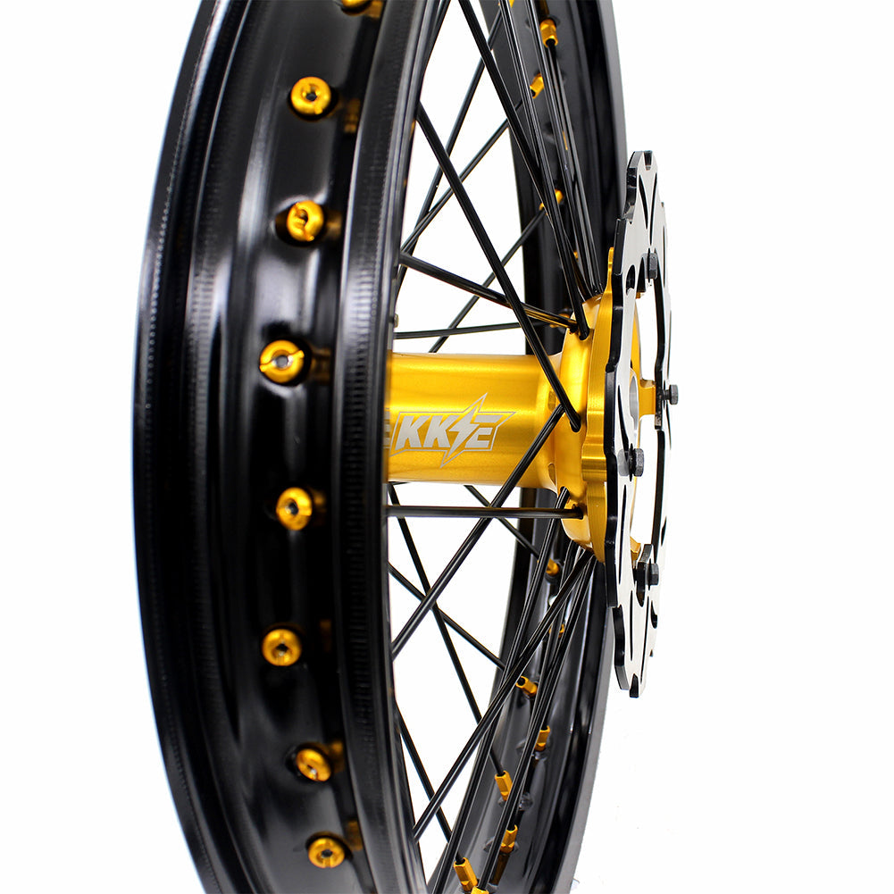 KKE 21 & 19 MX Wheels Rims for SUZUKI RMZ250 2007-2024 RMZ450 2005-2024 Black Spokes
