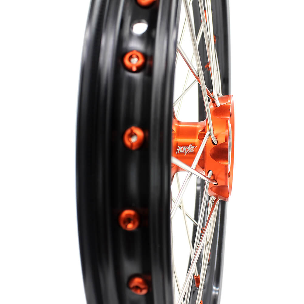 KKE 17"*1.4/14"*1.6 Kid's Big Wheels Rims Fit KTM SX 85 2003-2020 Orange Nipples
