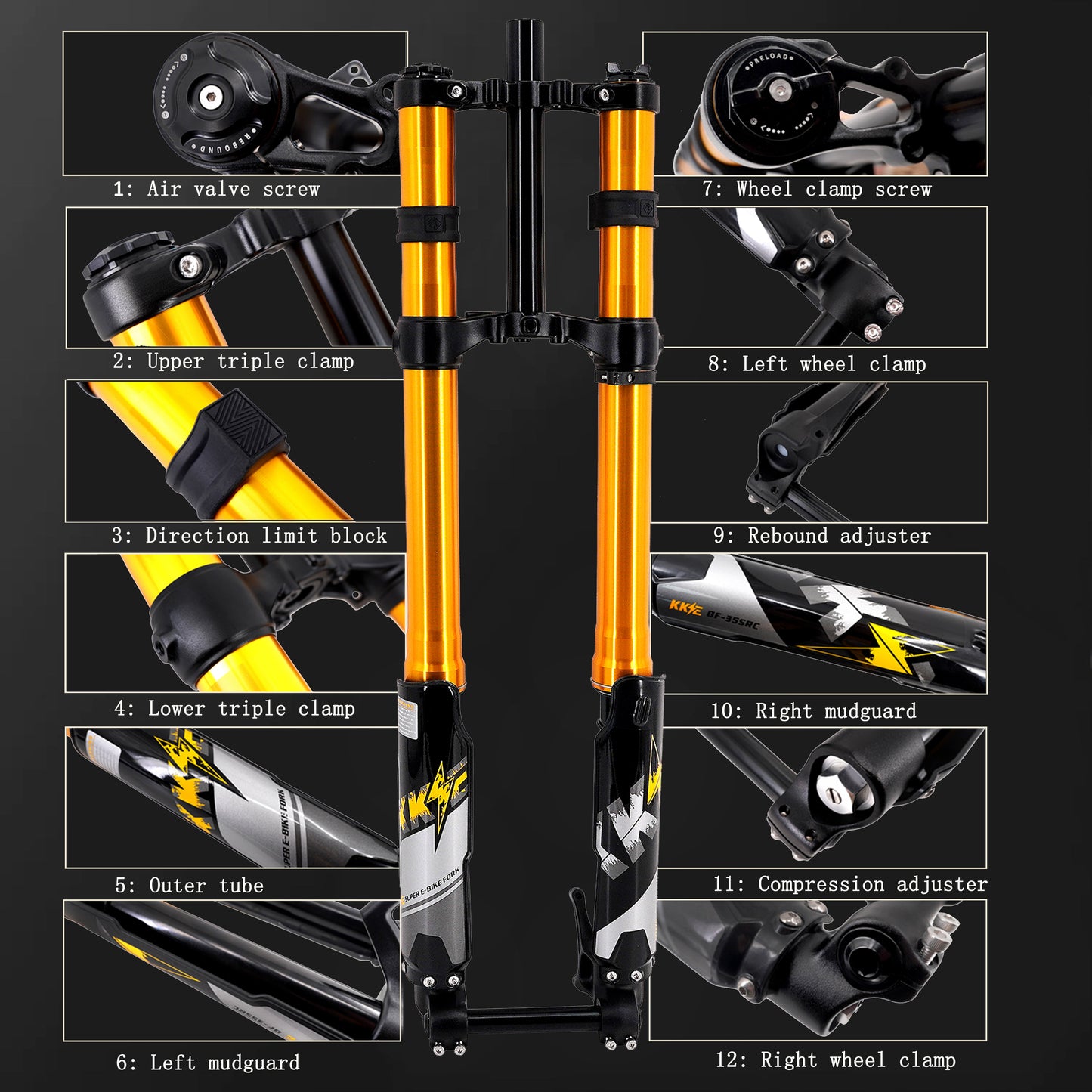KKE Front Fork Suspension Fit SURRON Light Bee, E-Ride Pro-SS, Talaria Sting MX3/MX4/R (Collective)