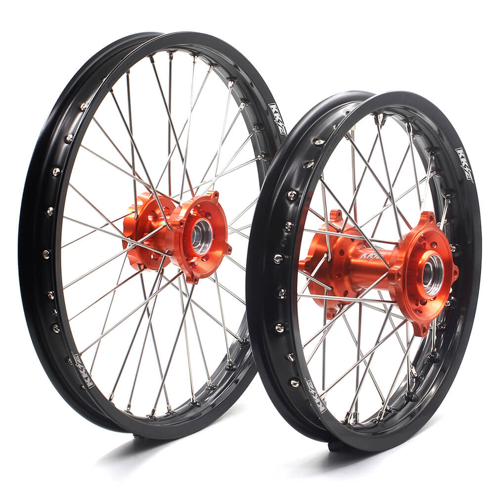 KKE 17"*1.4/14"*1.6 Kid's Small Wheels Rims Fit KTM SX 85 2003-2020 Orange Hub