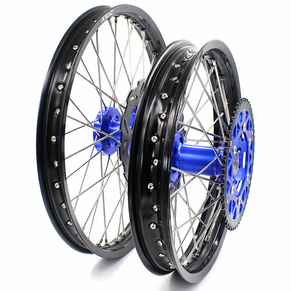 KKE 21 & 18 Enduro Wheels for YAMAHA WR250F 2017-2018 WR450F 2016-2018 Blue&Black 270mm Disc