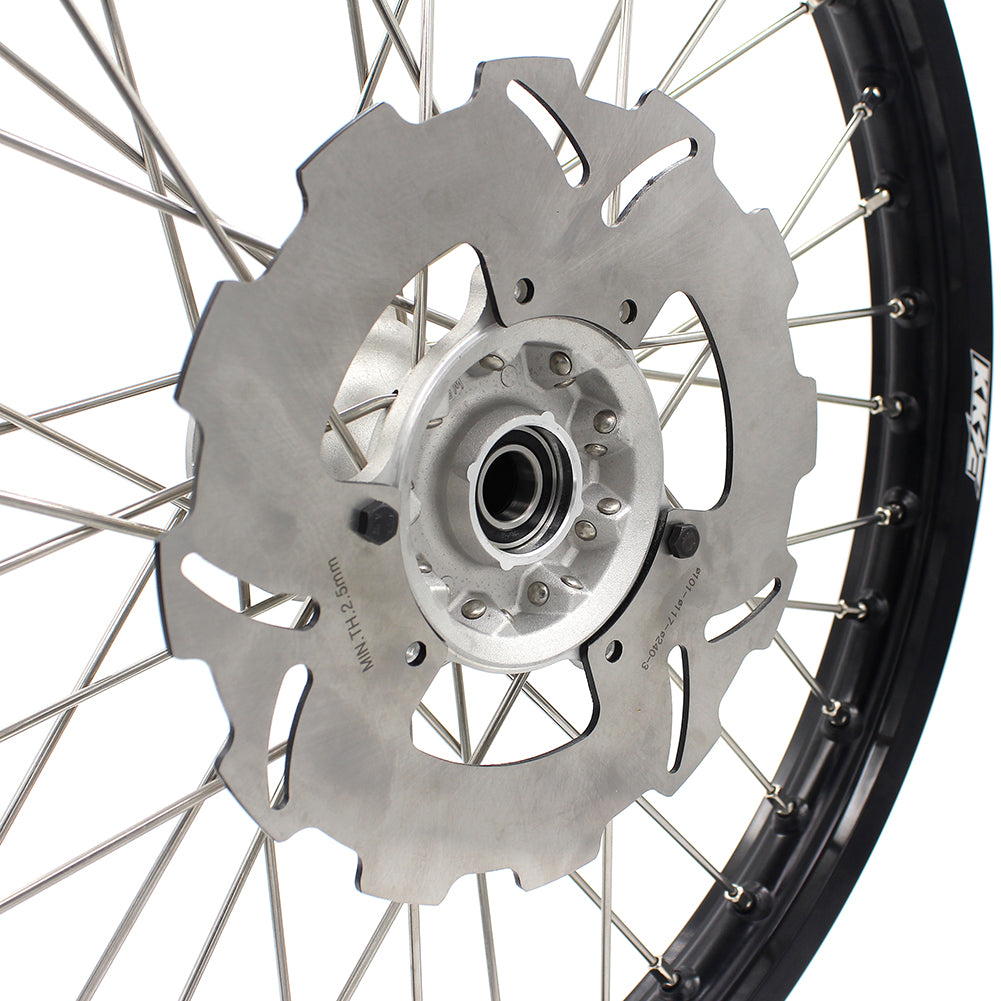 KKE 21 & 19 Casting MX Rims for Honda XR400R 96-04 XR600R 91-2000 240MM/220MM Disc Silver&Black
