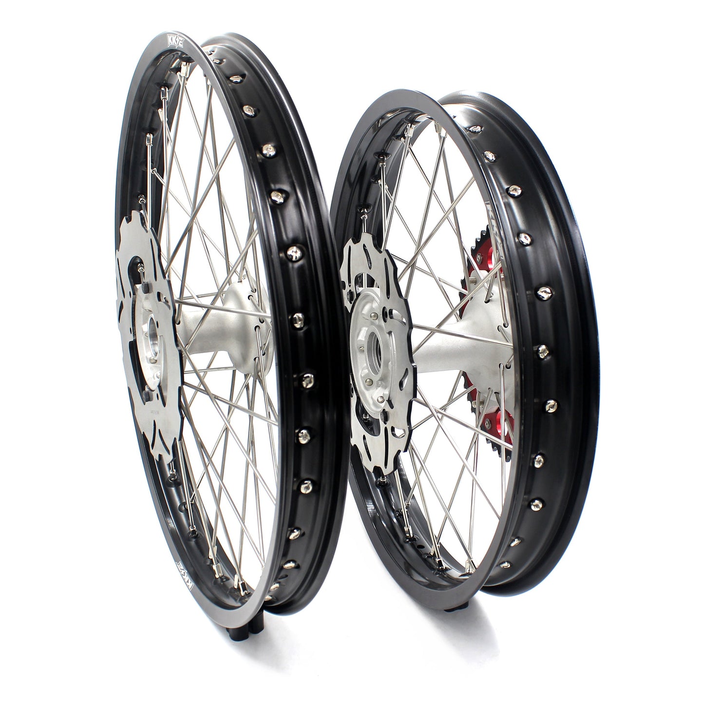 KKE 21 & 18 Casting MX Rims for Honda XR400R 96-04 XR600R 91-2000 240MM/220MM Disc Silver&Black