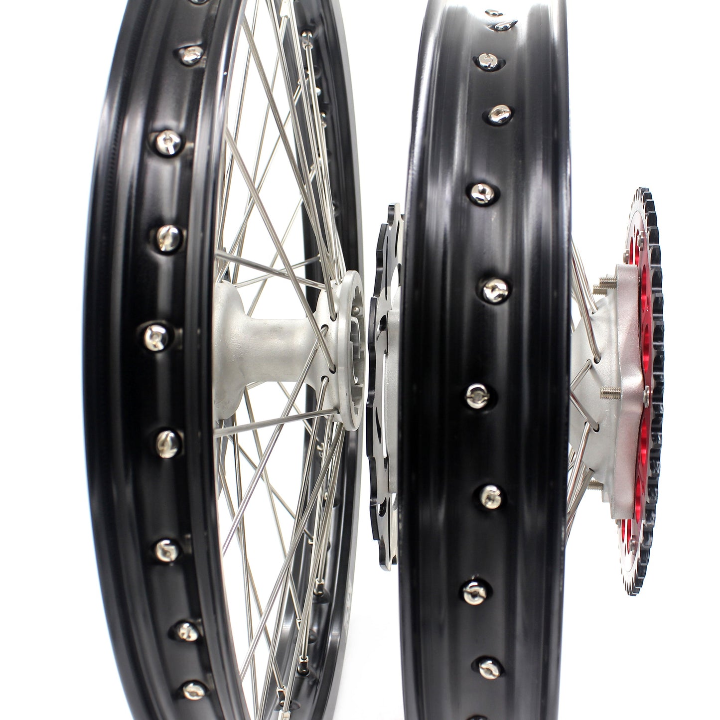 KKE 21 & 18 Casting MX Rims for Honda XR400R 96-04 XR600R 91-2000 240MM/220MM Disc Silver&Black