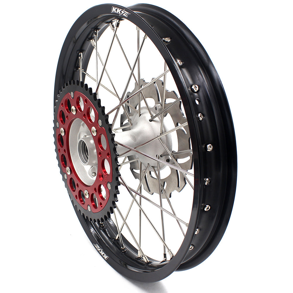 KKE 21 & 19 Casting MX Rims for Honda XR400R 96-04 XR600R 91-2000 240MM/220MM Disc Silver&Black