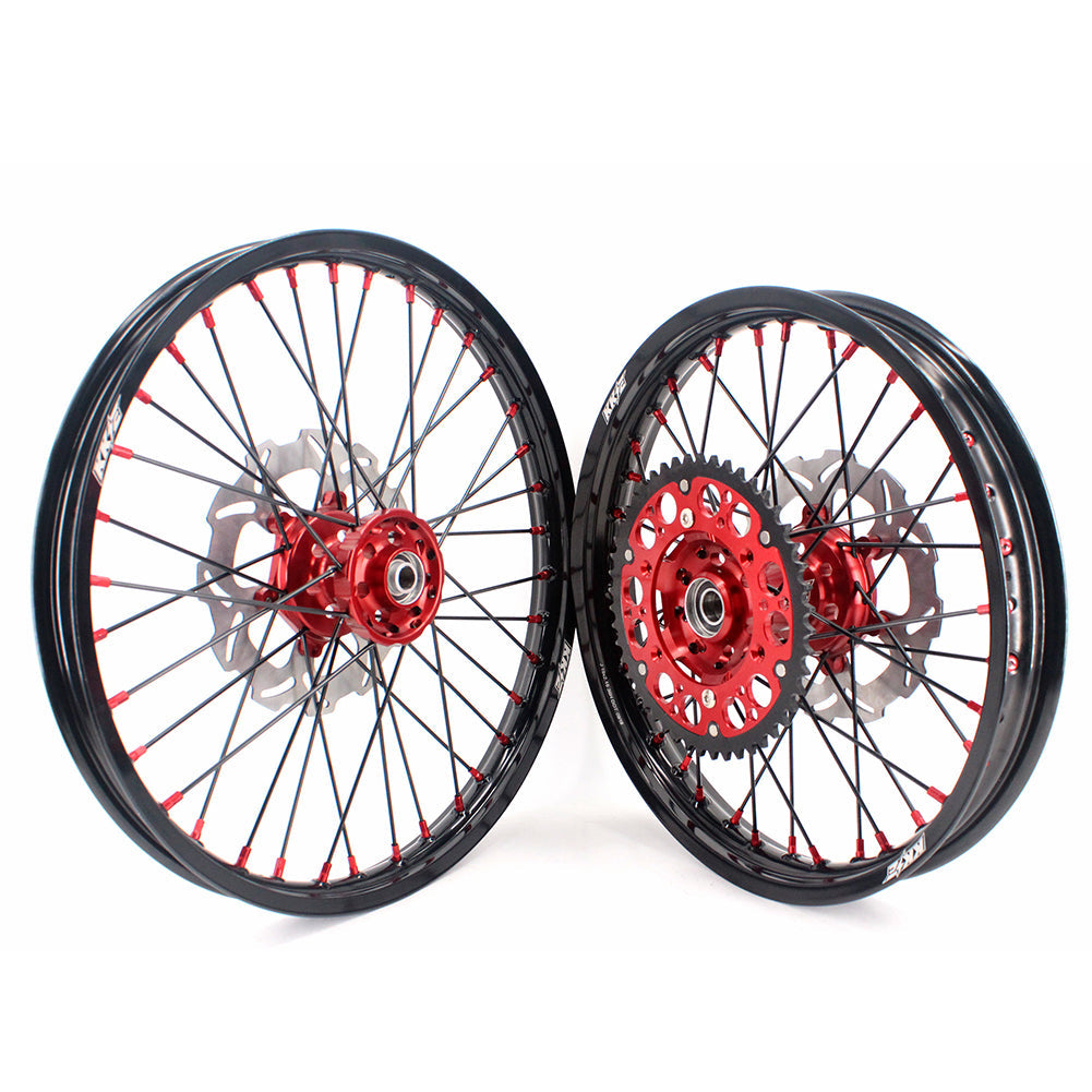 KKE 21 & 19 MX Rims for Suzuki RMZ250 2007-2024 RMZ450 2005-2024 Black Spokes