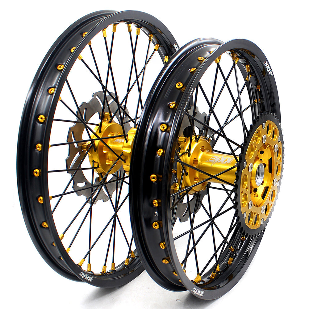 KKE 21 & 19 MX Wheels Rims for SUZUKI RMZ250 2007-2024 RMZ450 2005-2024 Black Spokes