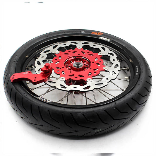 KKE 3.5 & 4.25 Supermoto Tires Rims Fit For HONDA CRF250X CRF450X 2005-2018