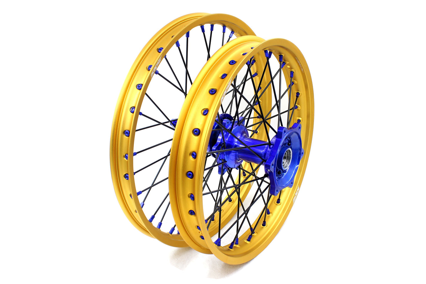 KKE 21"&19" Mx Dirtbike Cast Wheels For YAMAHA YZ125 YZ250 YZ250F YZ450F Gold Rim Black Spokes