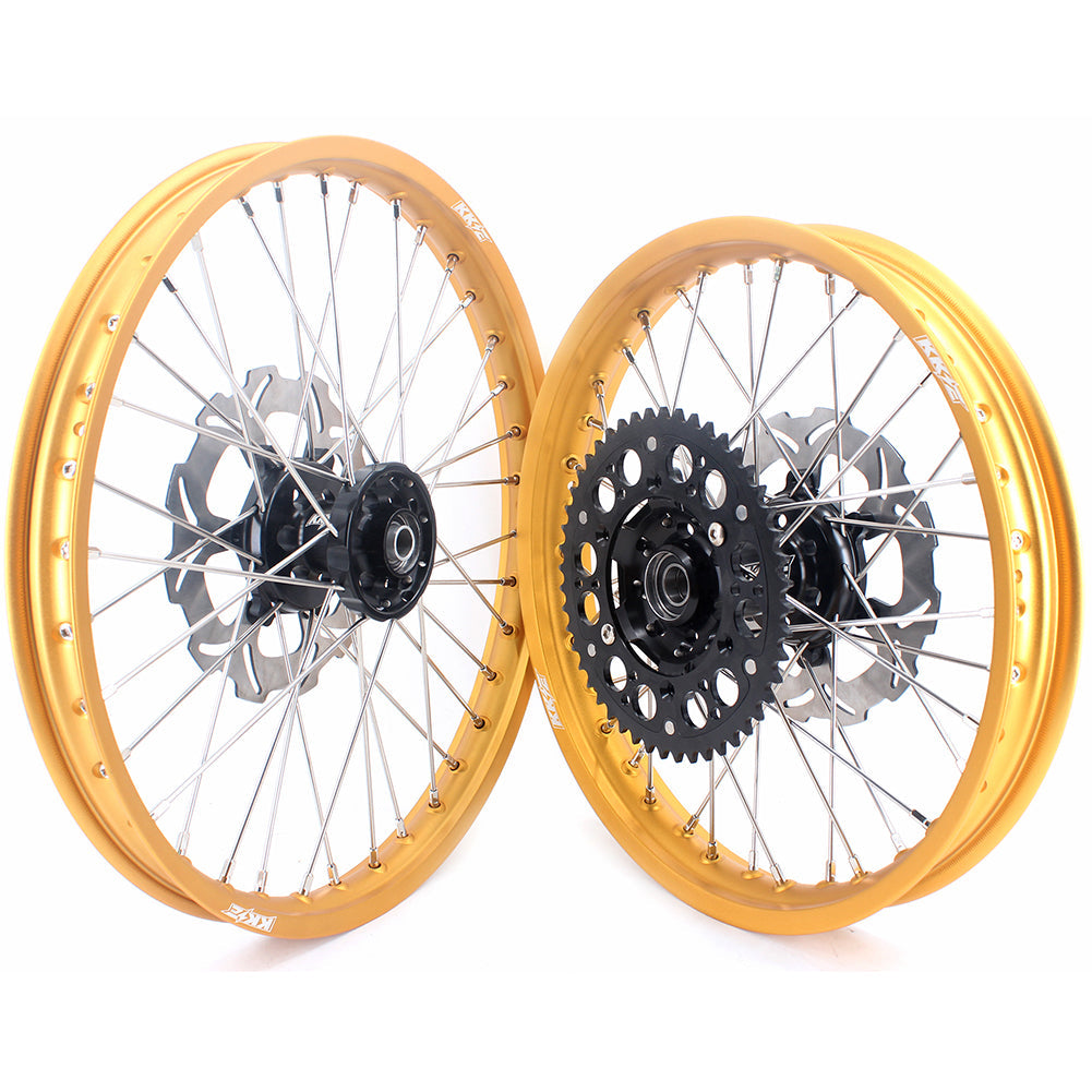 KKE 21 & 19 MX Gold Rims for Suzuki RM125 RM250 1996-2000 Black Hub