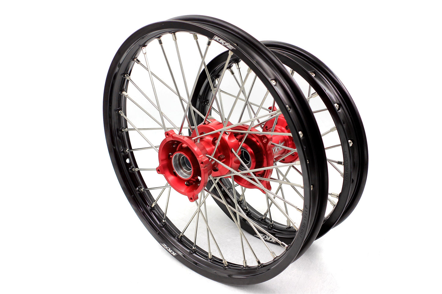 KKE 17"*1.4/14"*1.6 Spoked Small Kid's Wheels Set For KTM SX 85 2003-2020 Red Hub