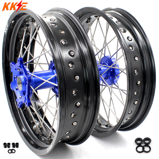 KKE 17Inch KX250F KX450F 2006-2021 For KAWASAKI Supermoto Alloy Wheels Rim Blue