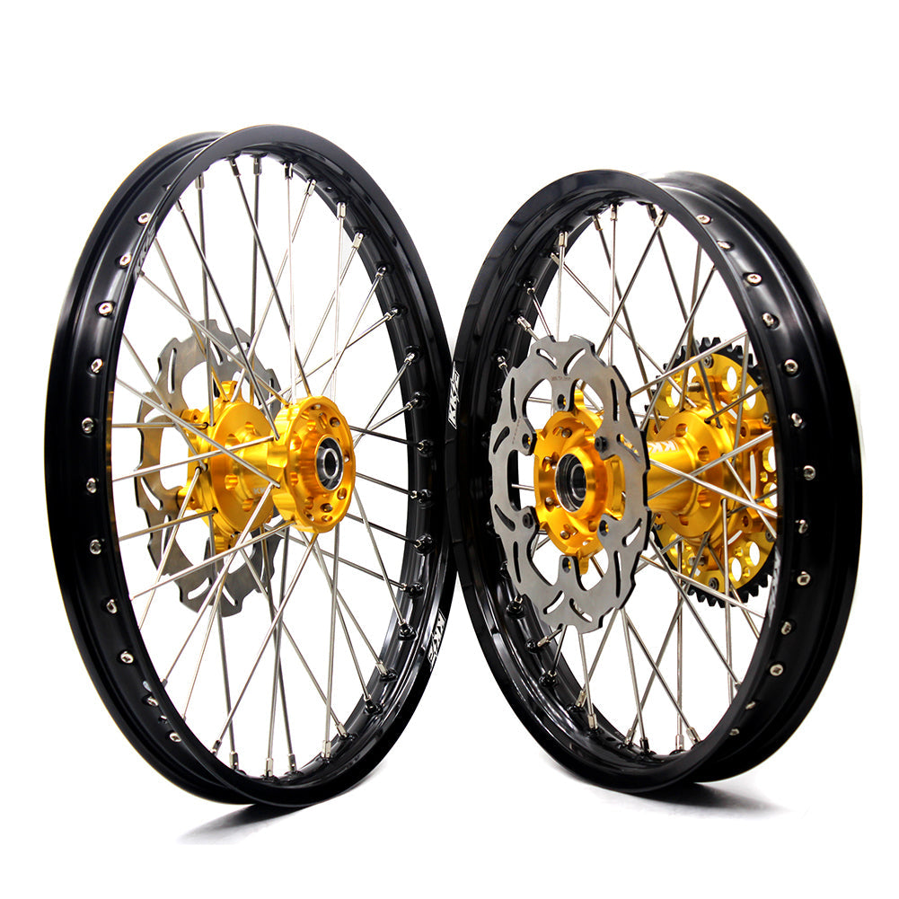 KKE 21 & 19 Wheels for Suzuki RMZ250 2007 RMZ450 2005-2024 Gold&Black