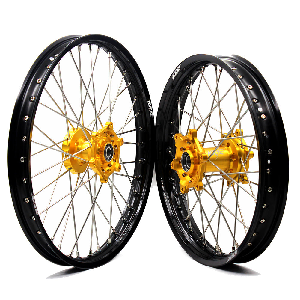 KKE 21 & 19 Wheels for Suzuki RMZ250 2007 RMZ450 2005-2024 Gold&Black