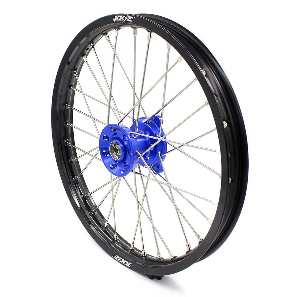 KKE 19 & 16 Spoked Kid's Wheels Rims Set for Kawasaki KX80 KX85 Blue