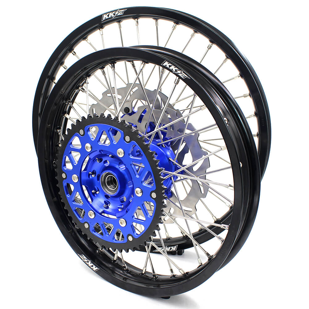 KKE 21 & 18 Enduro Wheels for YAMAHA WR250F 2017-2018 WR450F 2016-2018 Blue&Black 270mm Disc