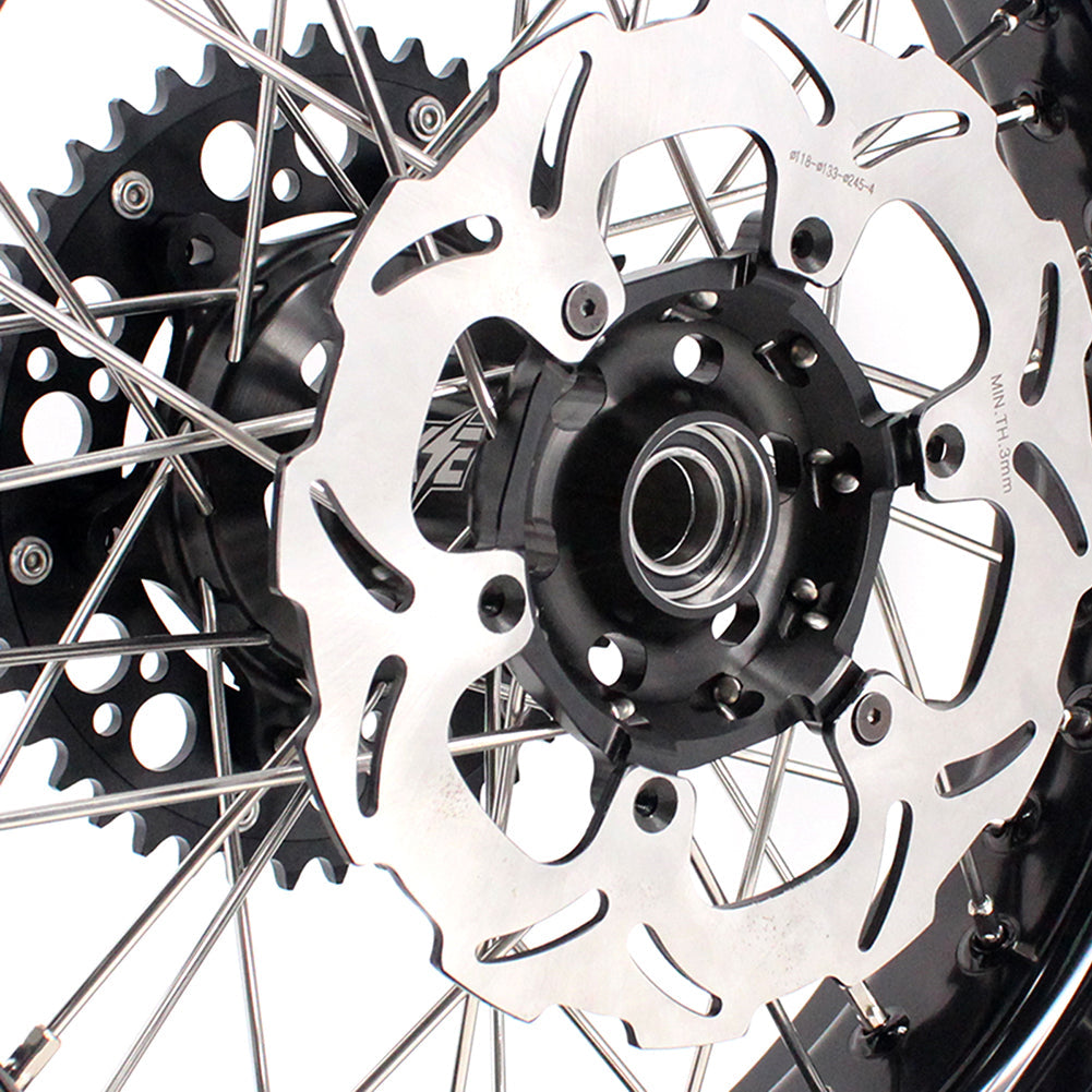 KKE 3.5 & 5.0 17 Inch Wheels for Yamaha WR250F 2001 WR450F 2003-2018 Black