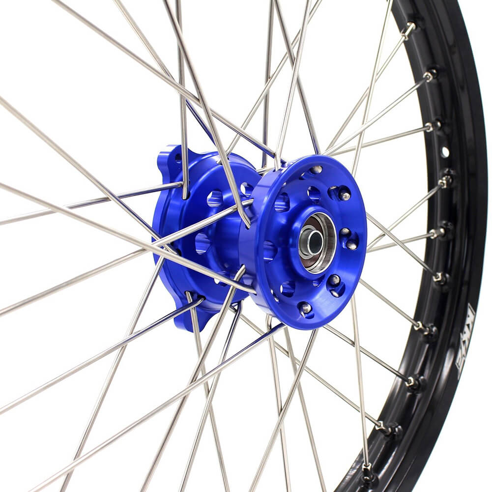 KKE 19 & 16 Spoked Kid's Wheels Rims Set for Kawasaki KX80 KX85 Blue