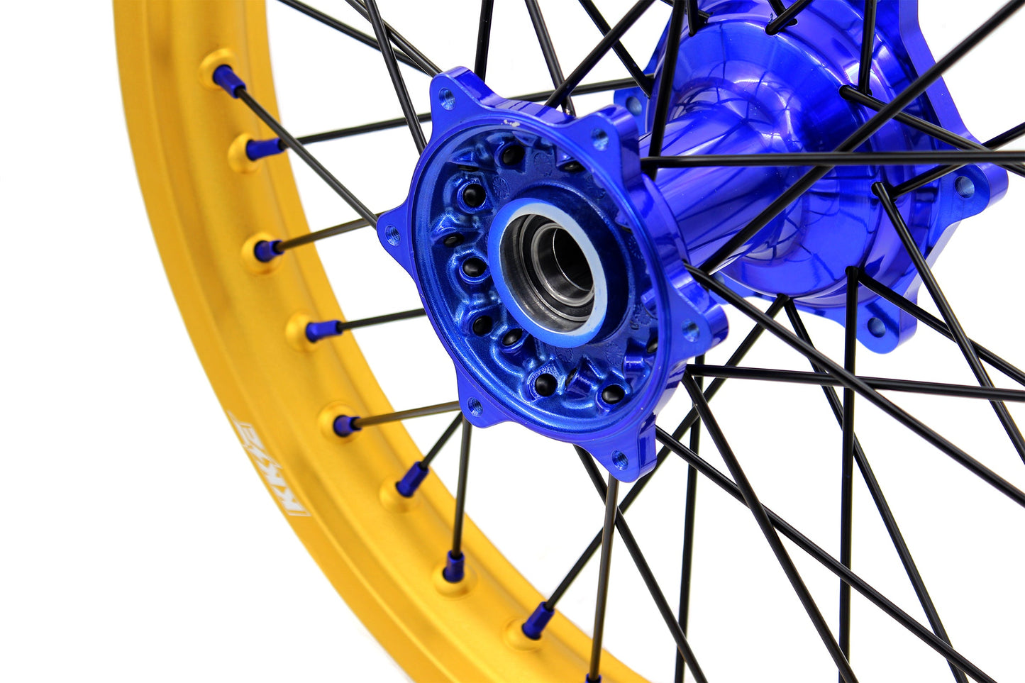 KKE 21"&19" Mx Dirtbike Cast Wheels For YAMAHA YZ125 YZ250 YZ250F YZ450F Gold Rim Black Spokes