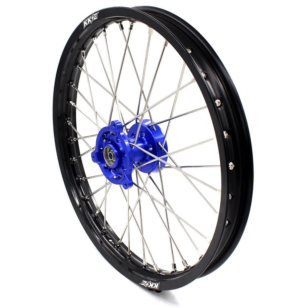 KKE 19 & 16 Spoked Kid's Wheels Rims Set for Kawasaki KX80 KX85 Blue