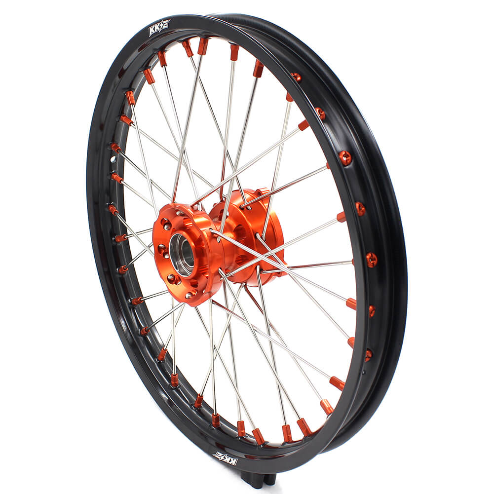 KKE 17"*1.4/14"*1.6 Kid's Big Wheels Rims Fit KTM SX 85 2003-2020 Orange Nipples