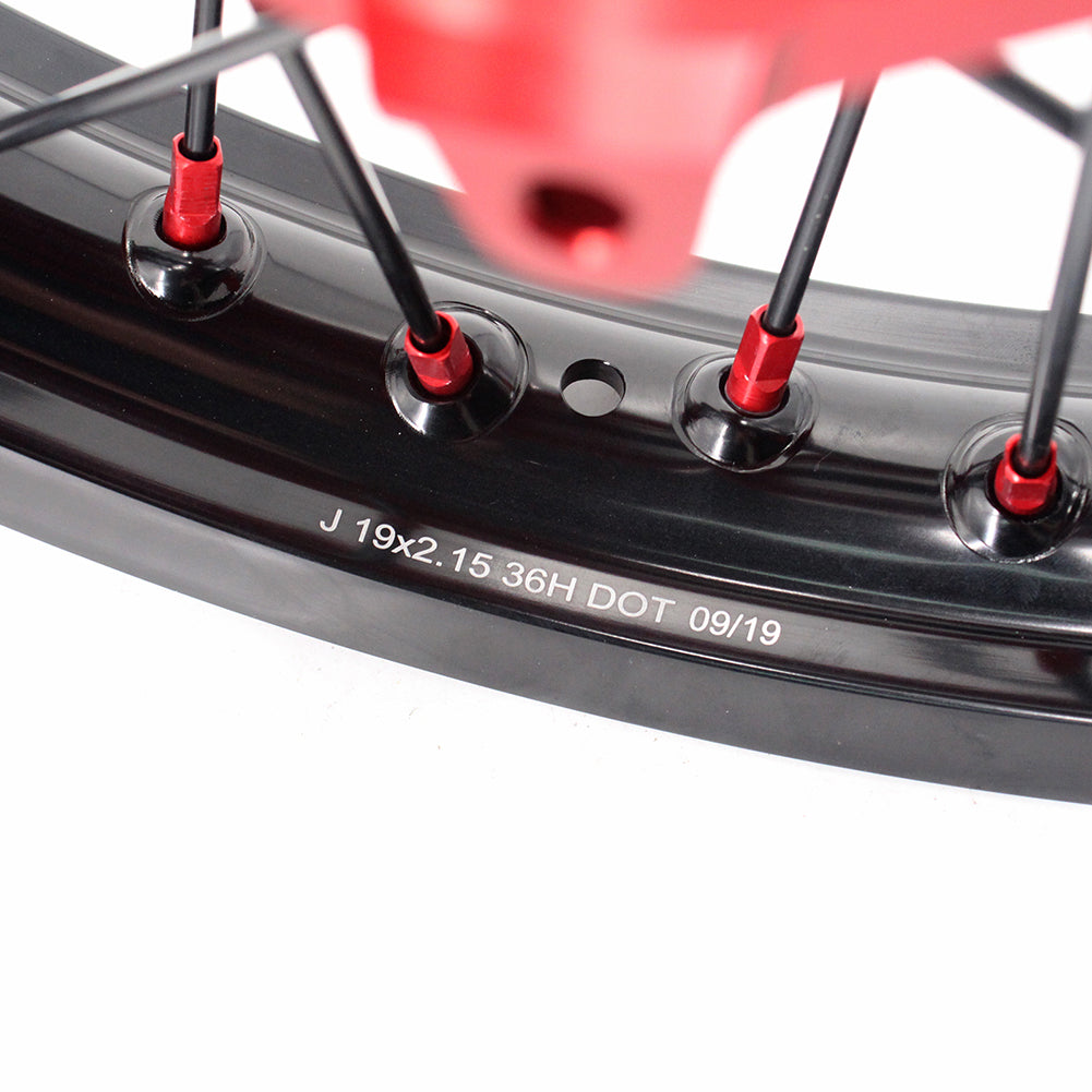 KKE 21 & 19 MX Rims for Suzuki RMZ250 2007-2024 RMZ450 2005-2024 Black Spokes