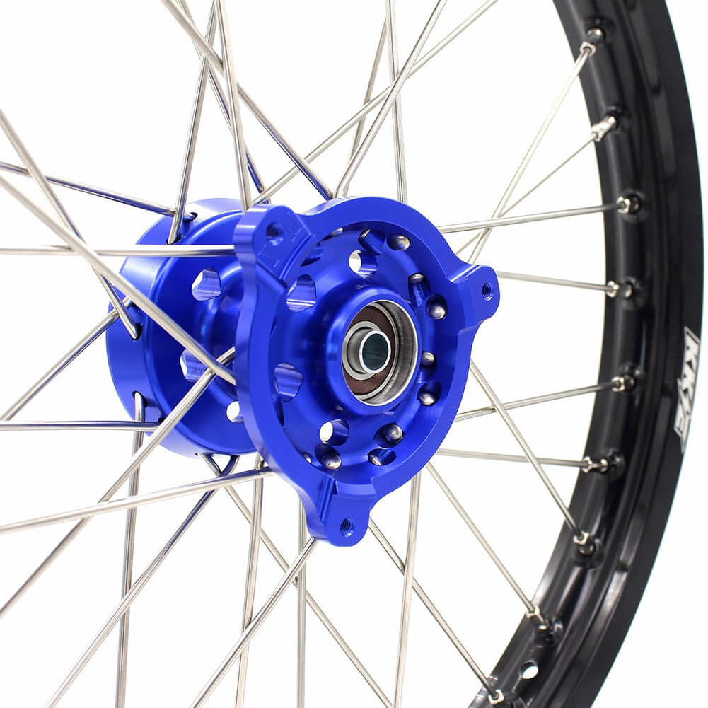 KKE 19 & 16 Spoked Kid's Wheels Rims Set for Kawasaki KX80 KX85 Blue