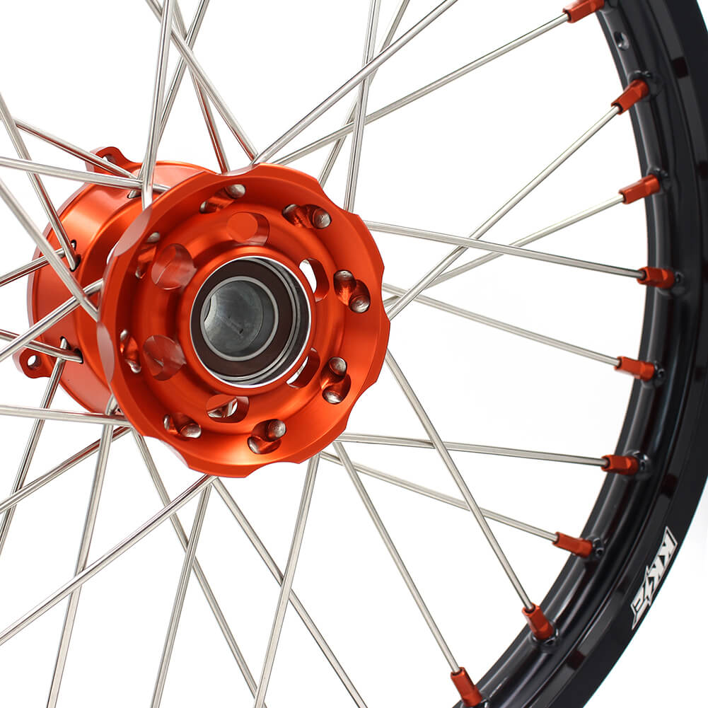 KKE 17"*1.4/14"*1.6 Kid's Big Wheels Rims Fit KTM SX 85 2003-2020 Orange Nipples