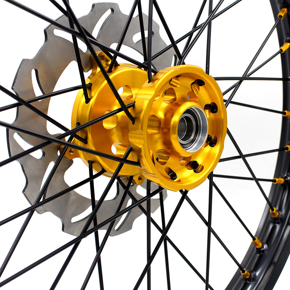 KKE 21 & 19 MX Wheels Rims for SUZUKI RMZ250 2007-2024 RMZ450 2005-2024 Black Spokes
