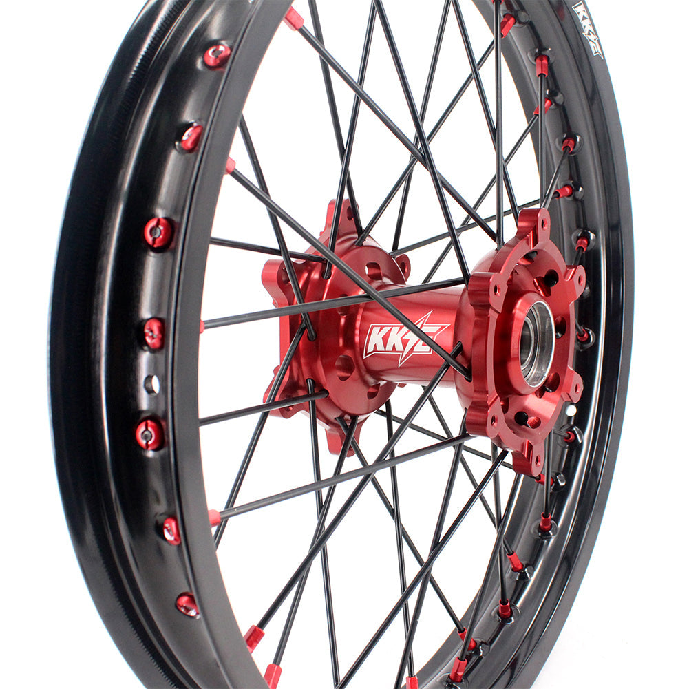 KKE 21 & 19 MX Rims for Suzuki RMZ250 2007-2024 RMZ450 2005-2024 Black Spokes