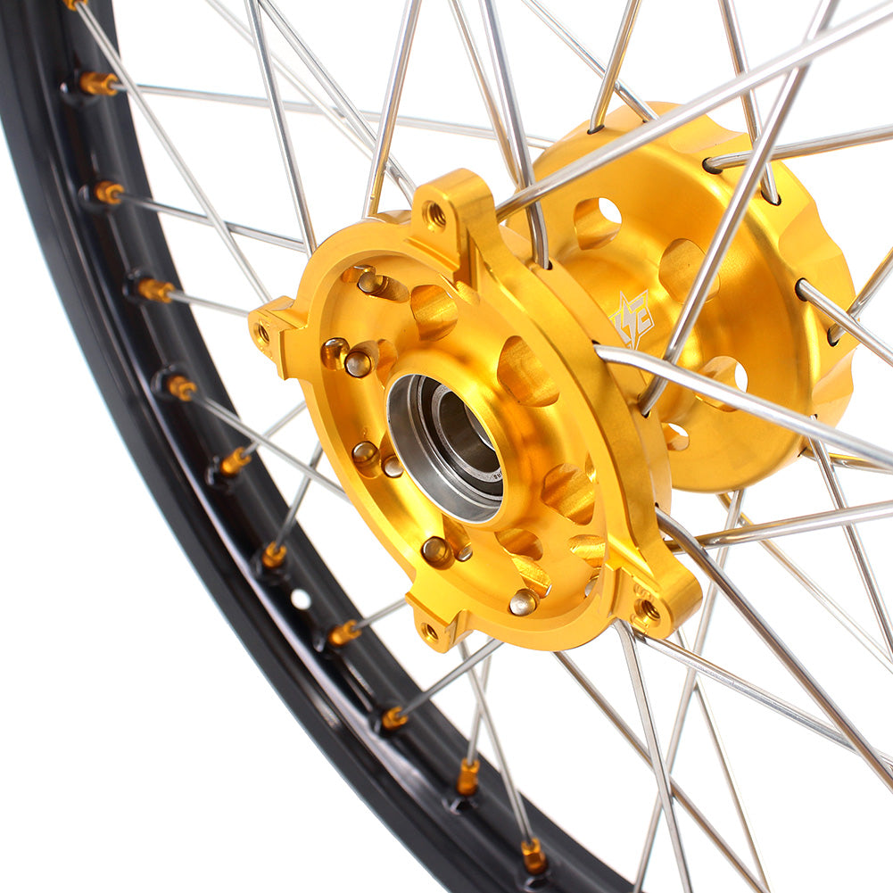 KKE 21 & 18 Enduro Rims for Suzuki RMZ250 2007-2022 RMZ450 2005 Gold Nipple