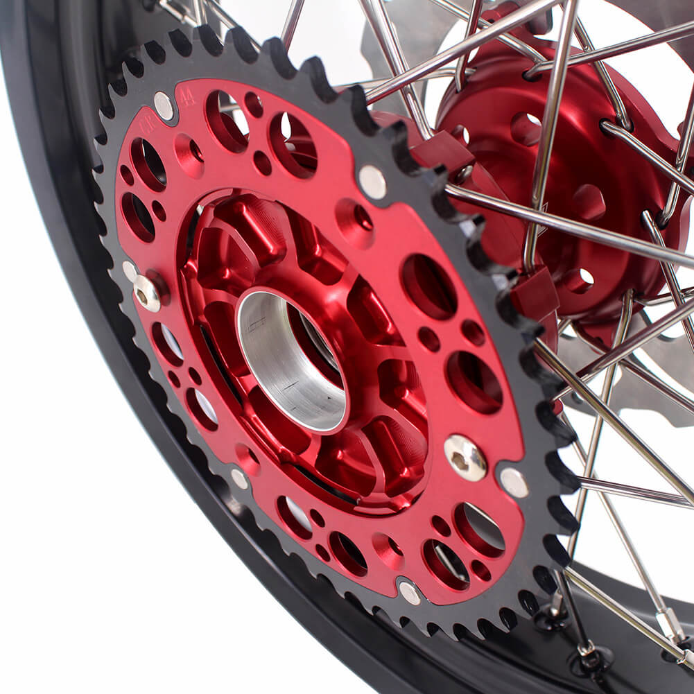 KKE 3.5 & 4.25 Cush Drive Supermoto Rims For HONDA XR650R 2000-2008 Red & Black