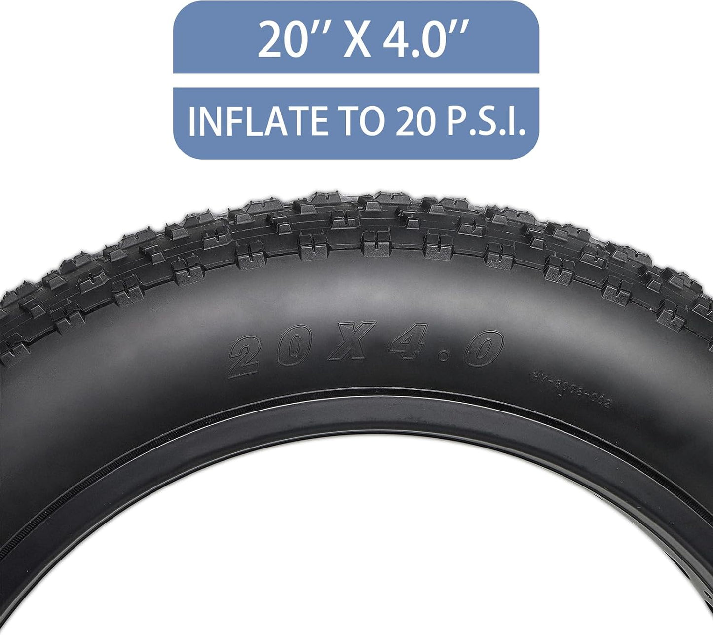 Fat Bike Replacement Tire: 20x4.0 Inch Puncture Resistant Folding MTB Bicycle Tire, 1 tire