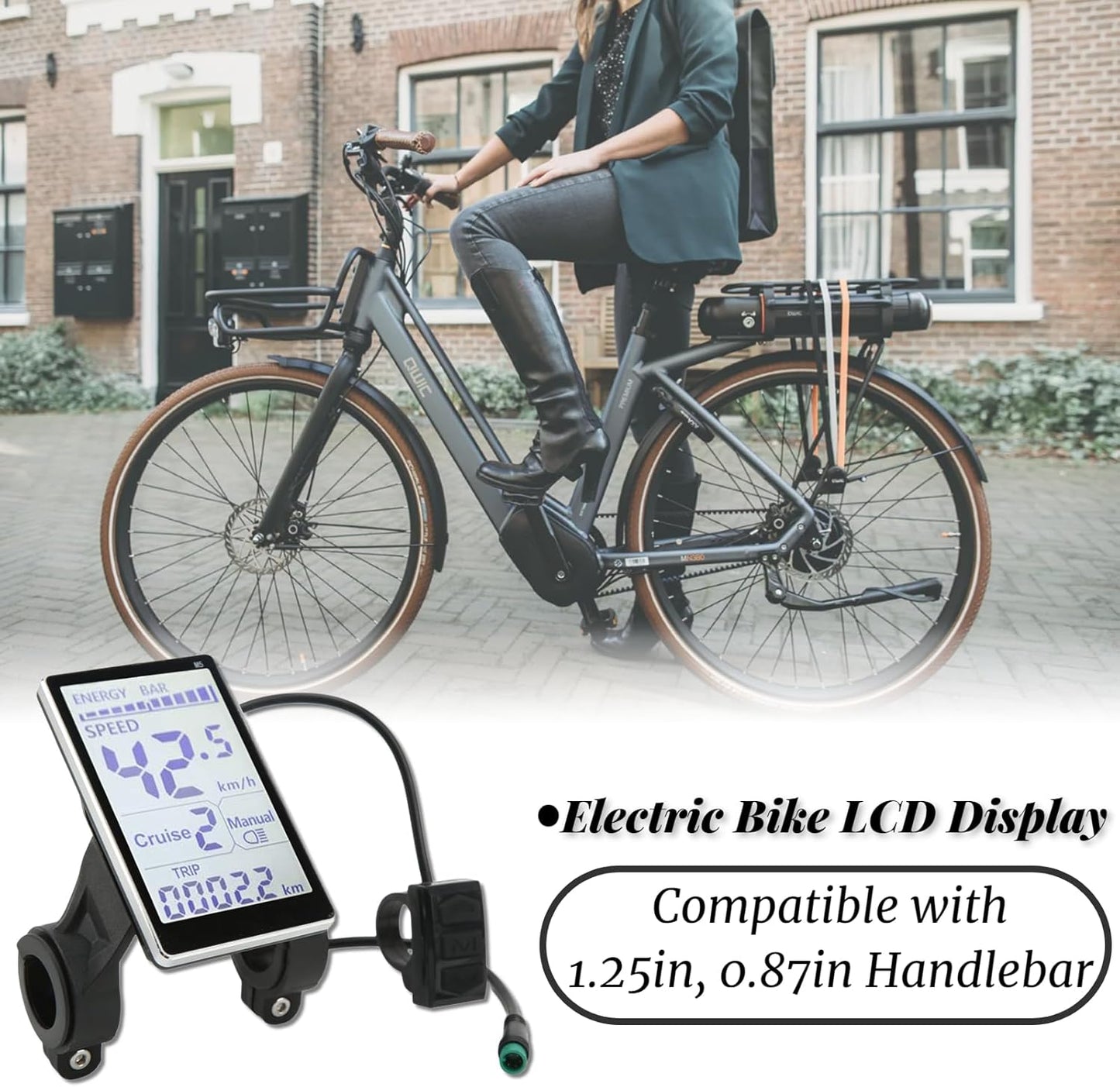 Electric Bikes LCD Display, 24V 36V 48V 60V Universal, 5 Pin M5 Panel Meter Screen