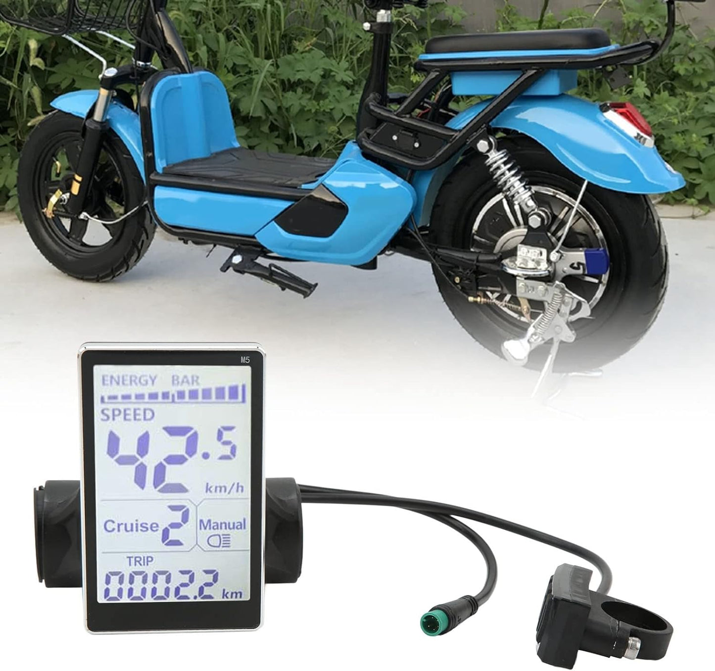 Electric Bikes LCD Display, 24V 36V 48V 60V Universal, 5 Pin M5 Panel Meter Screen