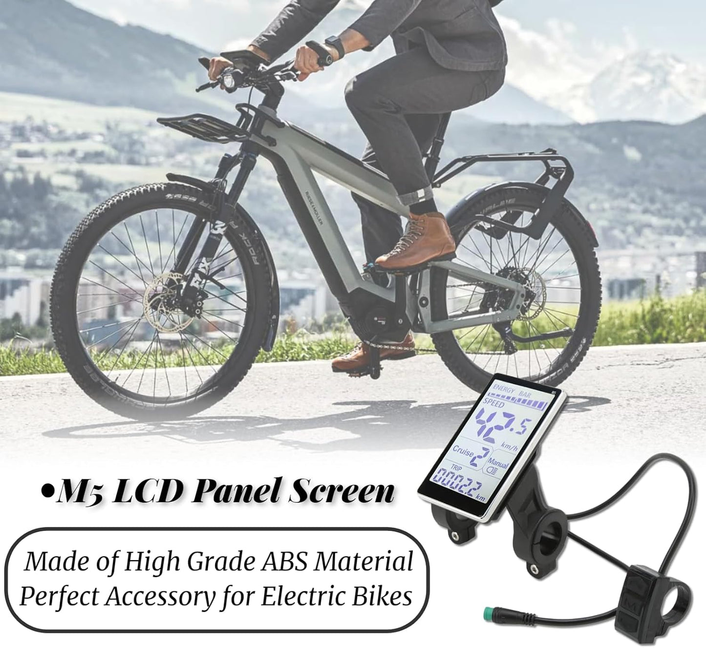 Electric Bikes LCD Display, 24V 36V 48V 60V Universal, 5 Pin M5 Panel Meter Screen