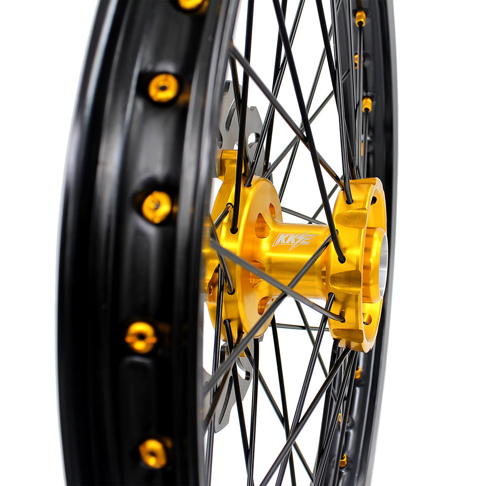 KKE 21 & 19 MX Wheels Rims for SUZUKI RMZ250 2007-2024 RMZ450 2005-2024 Black Spokes