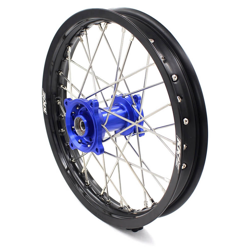 KKE 19 & 16 Spoked Kid's Wheels Rims Set for Kawasaki KX80 KX85 Blue