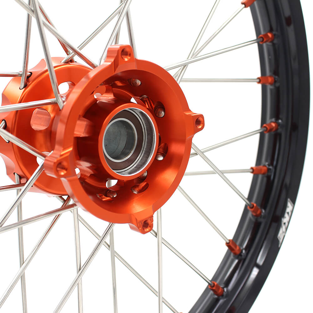KKE 17"*1.4/14"*1.6 Kid's Big Wheels Rims Fit KTM SX 85 2003-2020 Orange Nipples