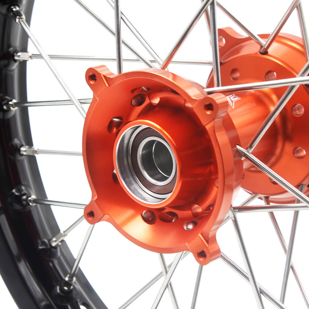 KKE 17"*1.4/14"*1.6 Kid's Small Wheels Rims Fit KTM SX 85 2003-2020 Orange Hub